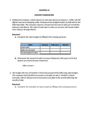 Homework Assignment for Chapter 11. - CHAPTER 8 CONNECT HOMEWORK Fill ...