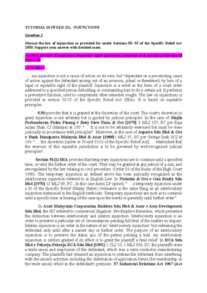 2022 Contract II - Tutorial 2 (Week 3) (1) - Contract Law II - MMU ...
