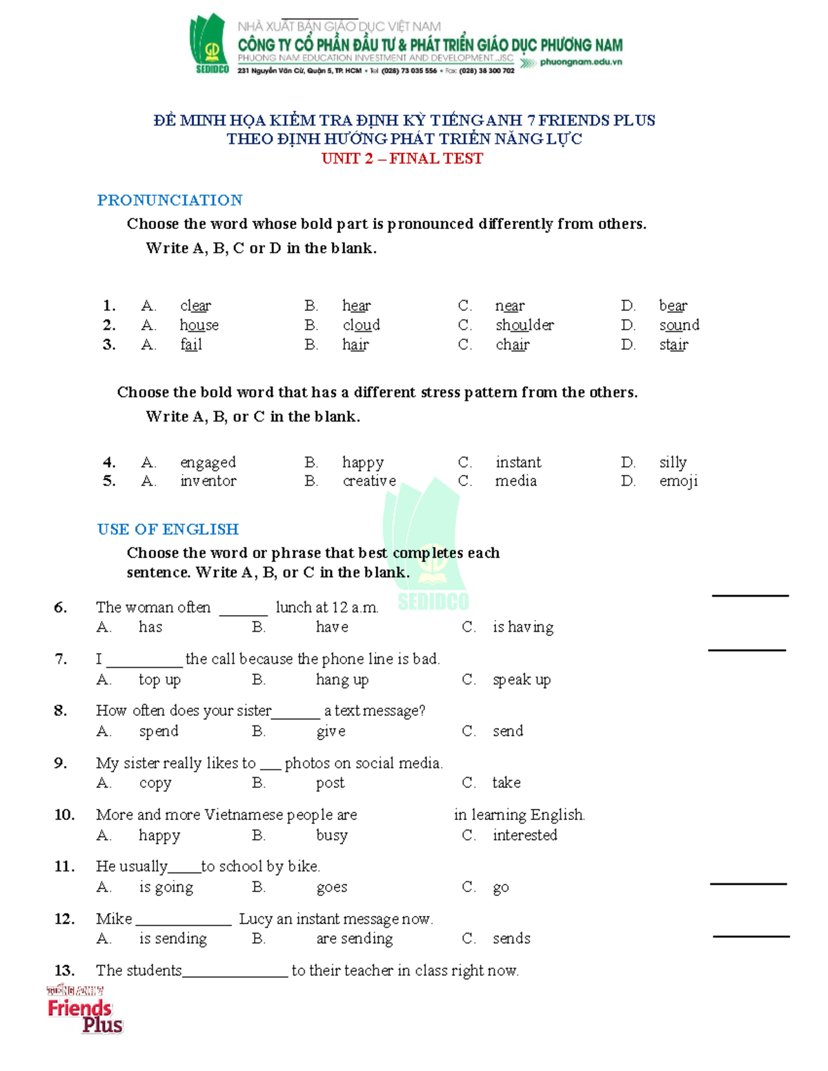 tiếng anh lớp 7 review 2 unit 4 5 6