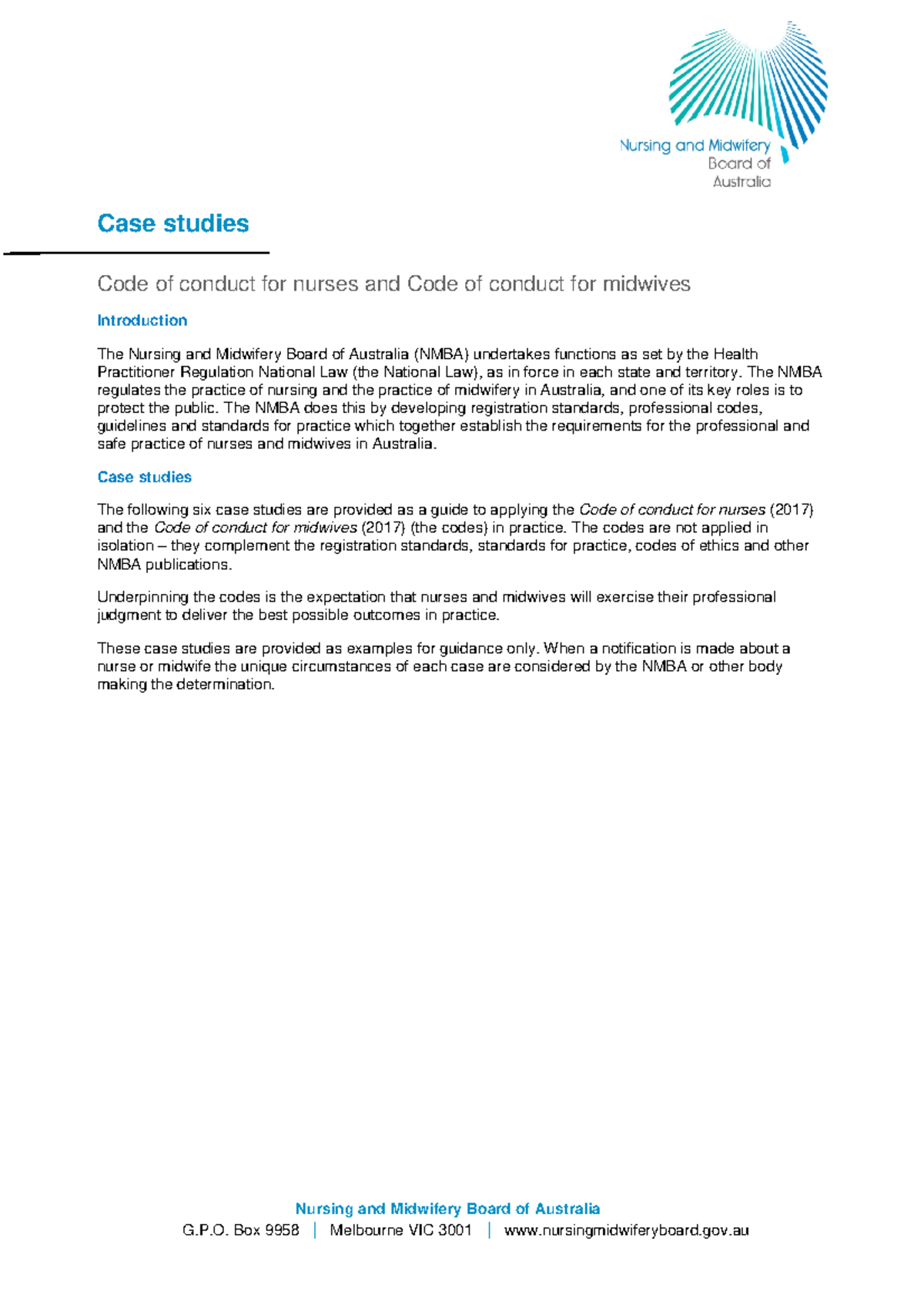 nmba-case-studies-code-of-conduct-for-nurses-and-code-of-conduct-for