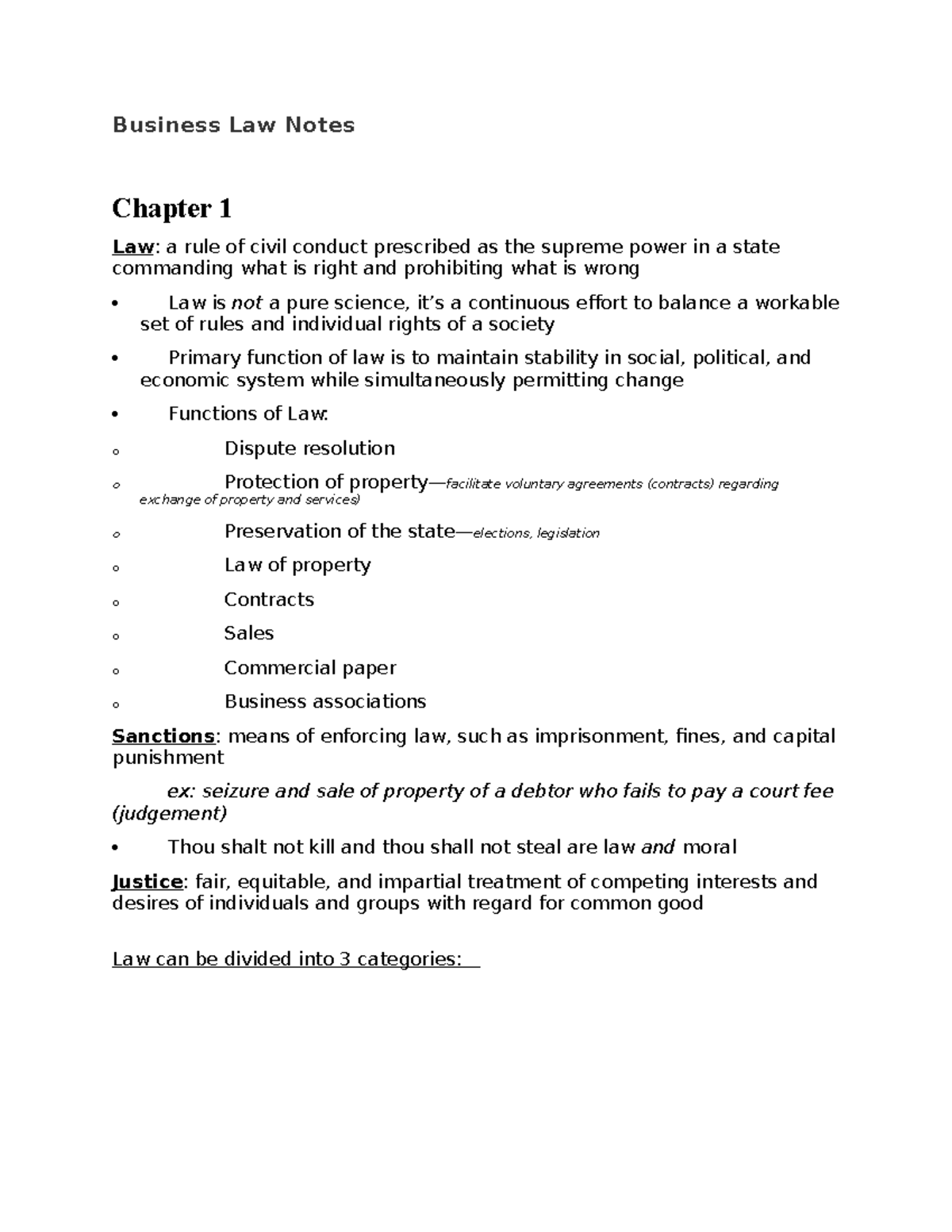 chapter-1-business-law-business-law-notes-chapter-1-law-a-rule-of