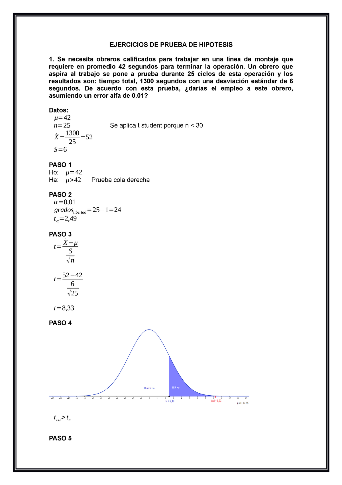 Ejercicios Resueltod De Prueba De Hipotesis Desviacio 7441