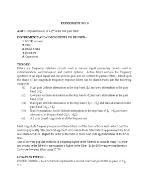 LIC LAB Manual - Linear integrated circuits lab - EXPERIMENT NO.- AIM ...