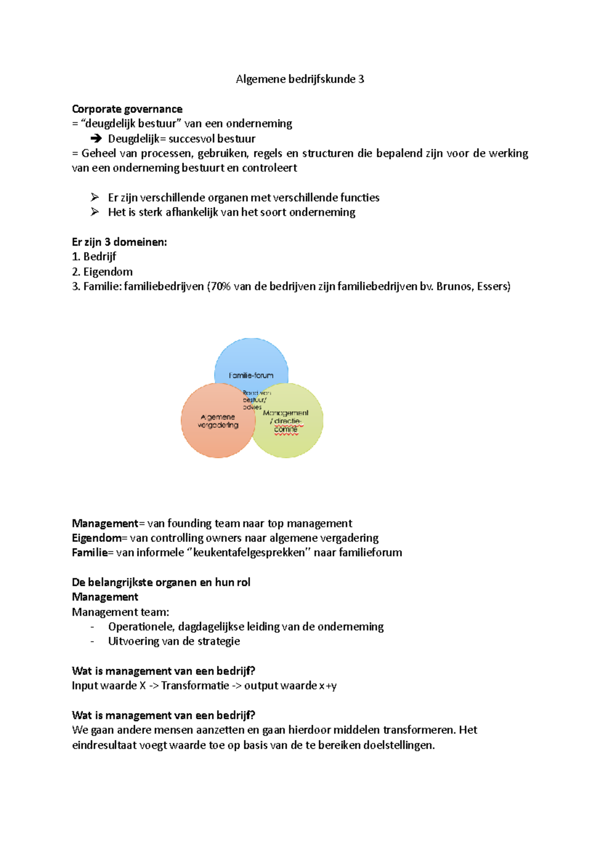 Samenvatting Algemene Bedrijfskunde Les 4 - Algemene Bedrijfskunde 3 ...