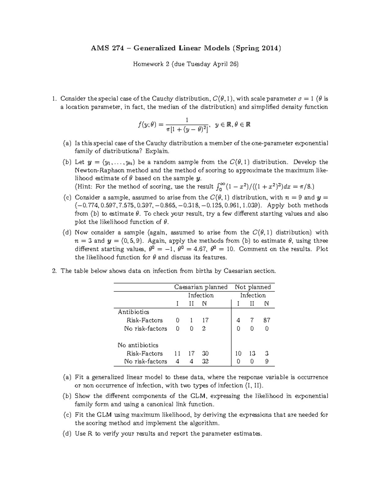 HM2-Spr16 - AMS 274 – Generalized Linear Models (Spring 2016) - AMS 274 ...
