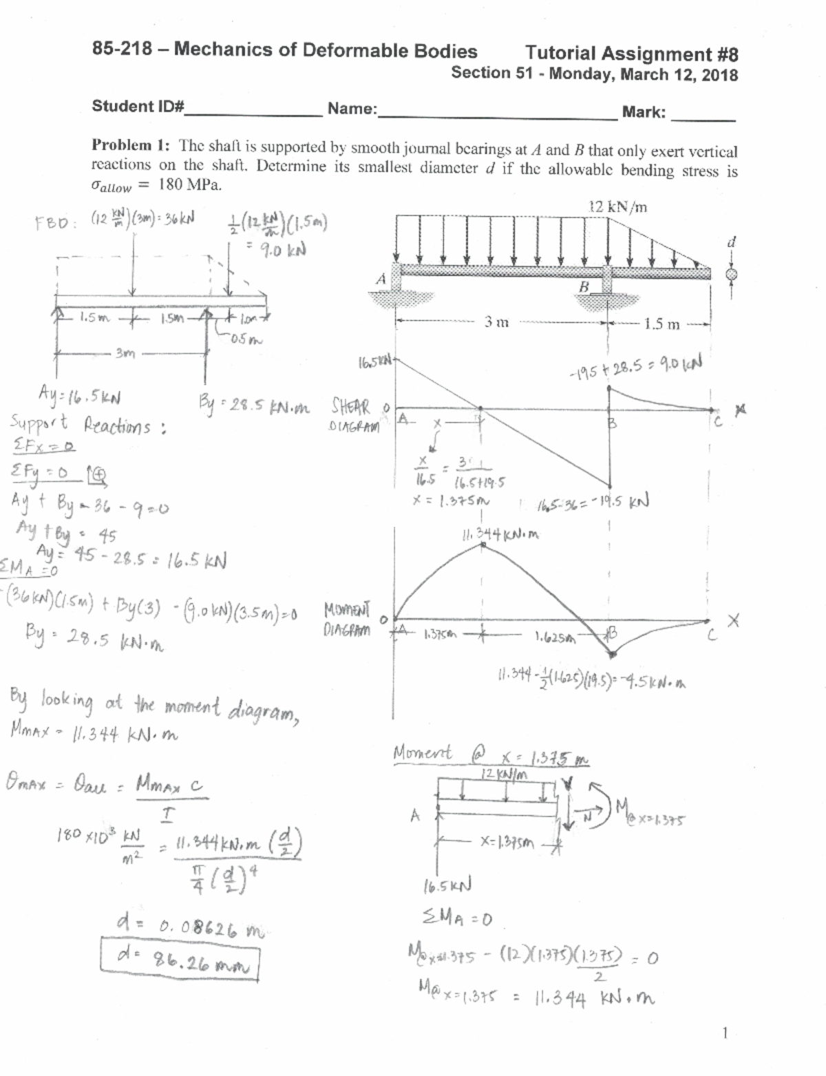 85 218 TA8 51 Solutions - 85-218 — Mechanics Of Deformable Bodies ...