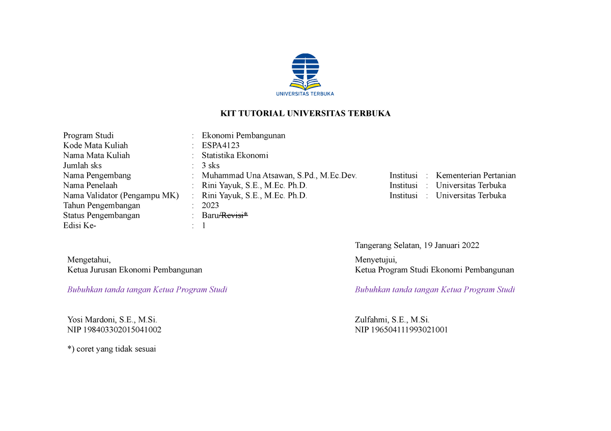 RAT ESPA4123 Statistika Ekonomi - KIT TUTORIAL UNIVERSITAS TERBUKA ...