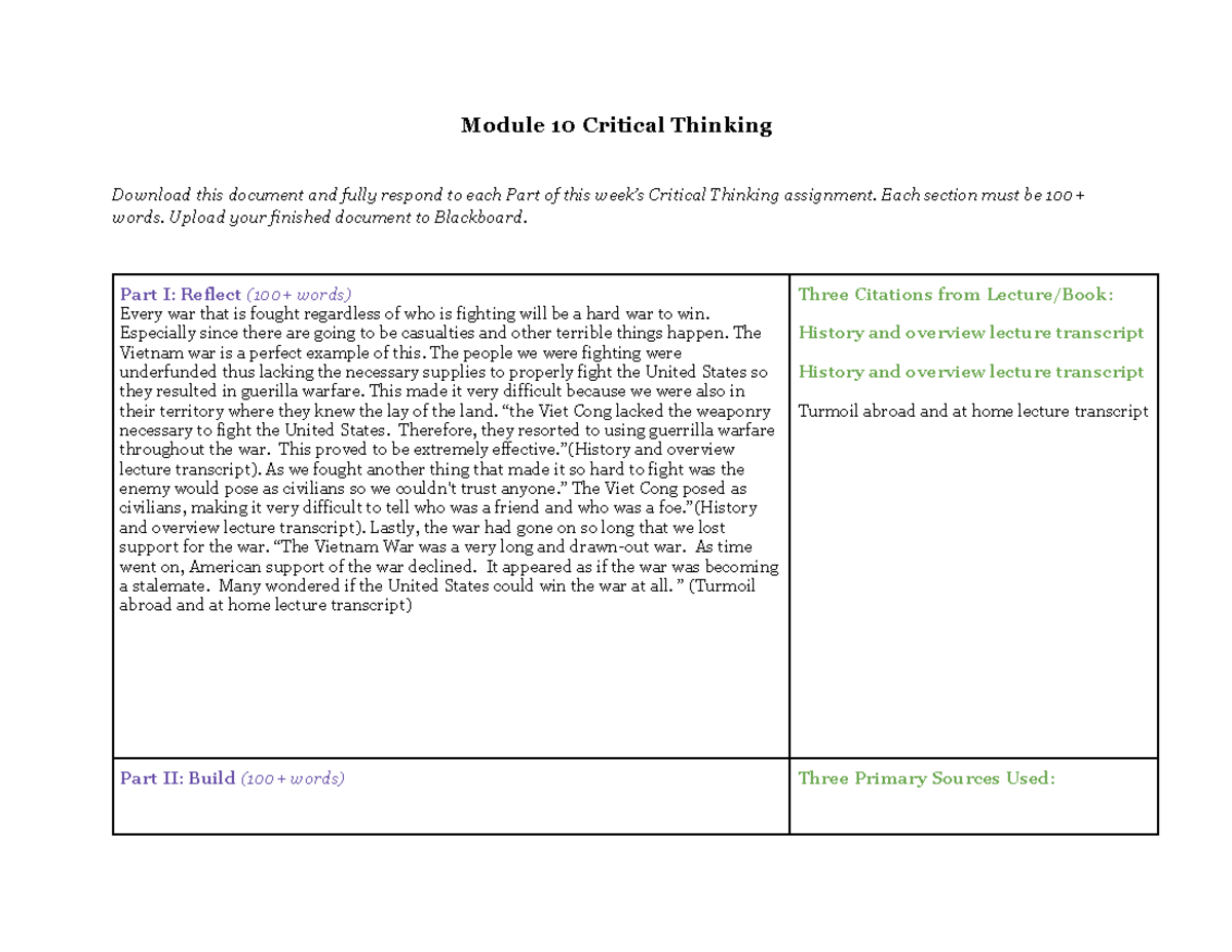 module 10 sam critical thinking project 1c