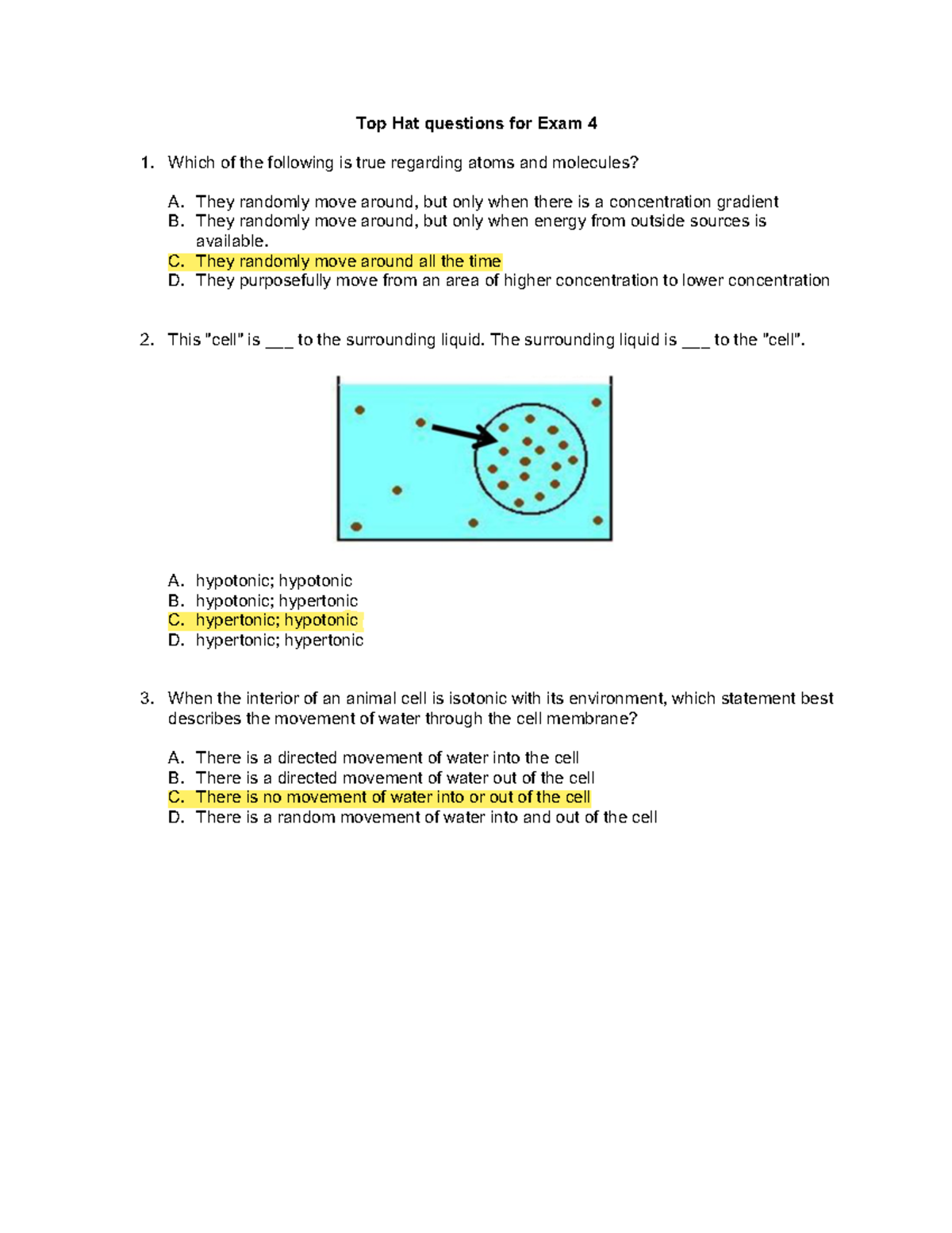 Exam 4 Top Hat questions Top Hat questions for Exam 4 Which of the