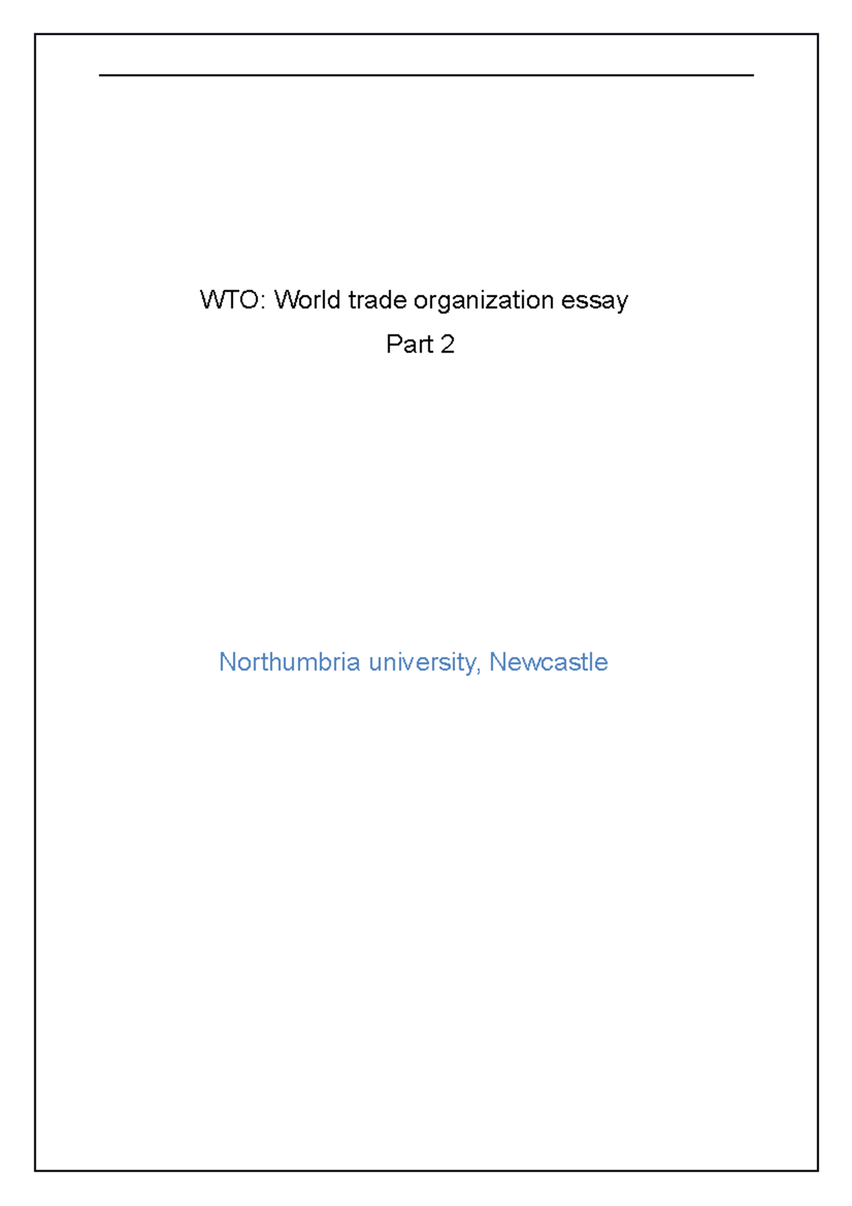 wto essay