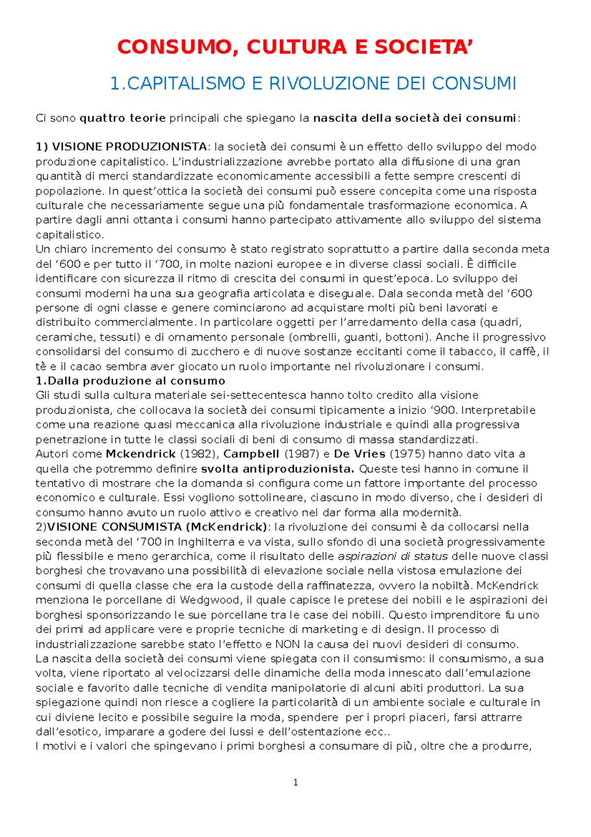 Consumo, cultura e società 1 E