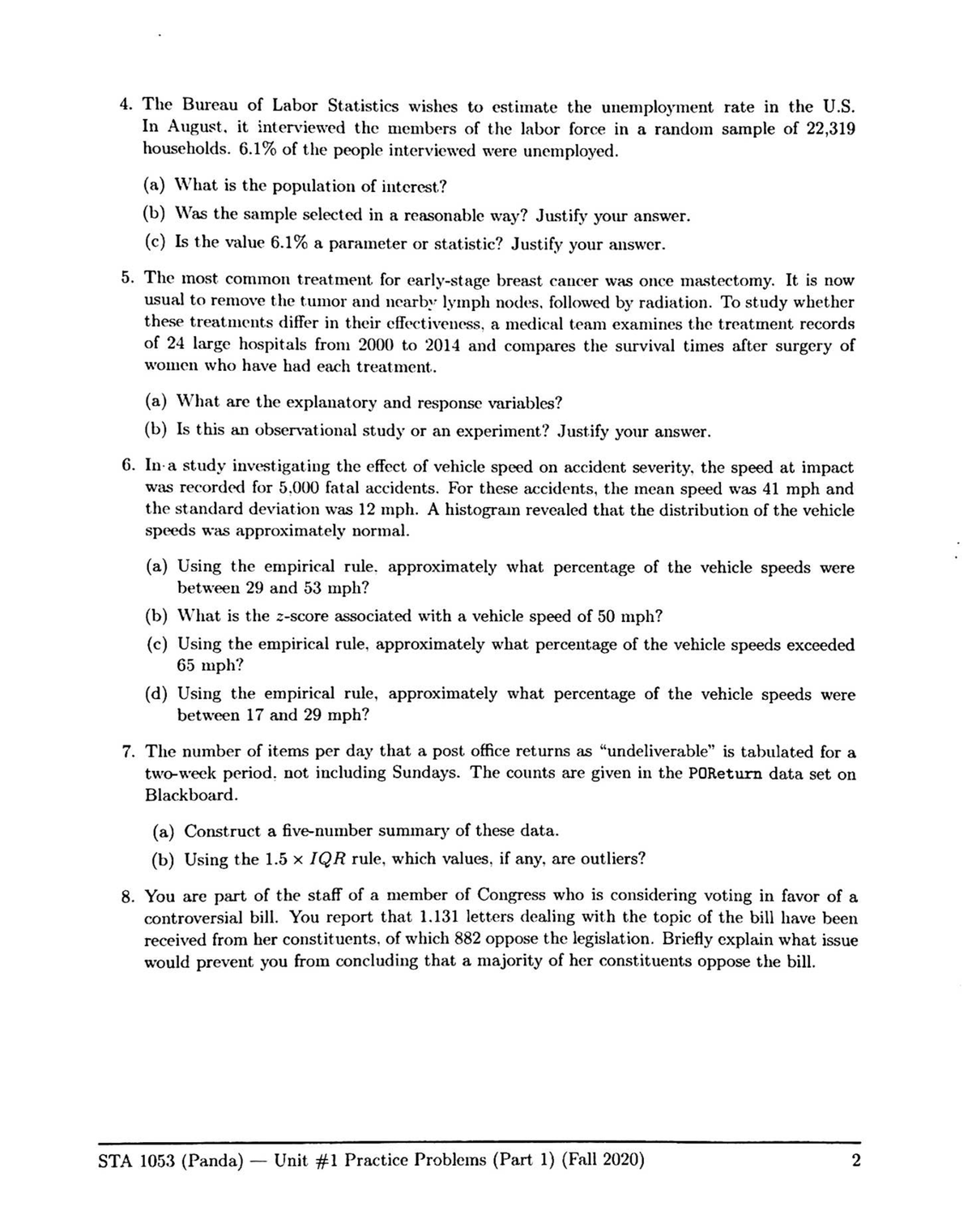 Jun 7, Doc 7 - practice questions - STA 1053 - Studocu