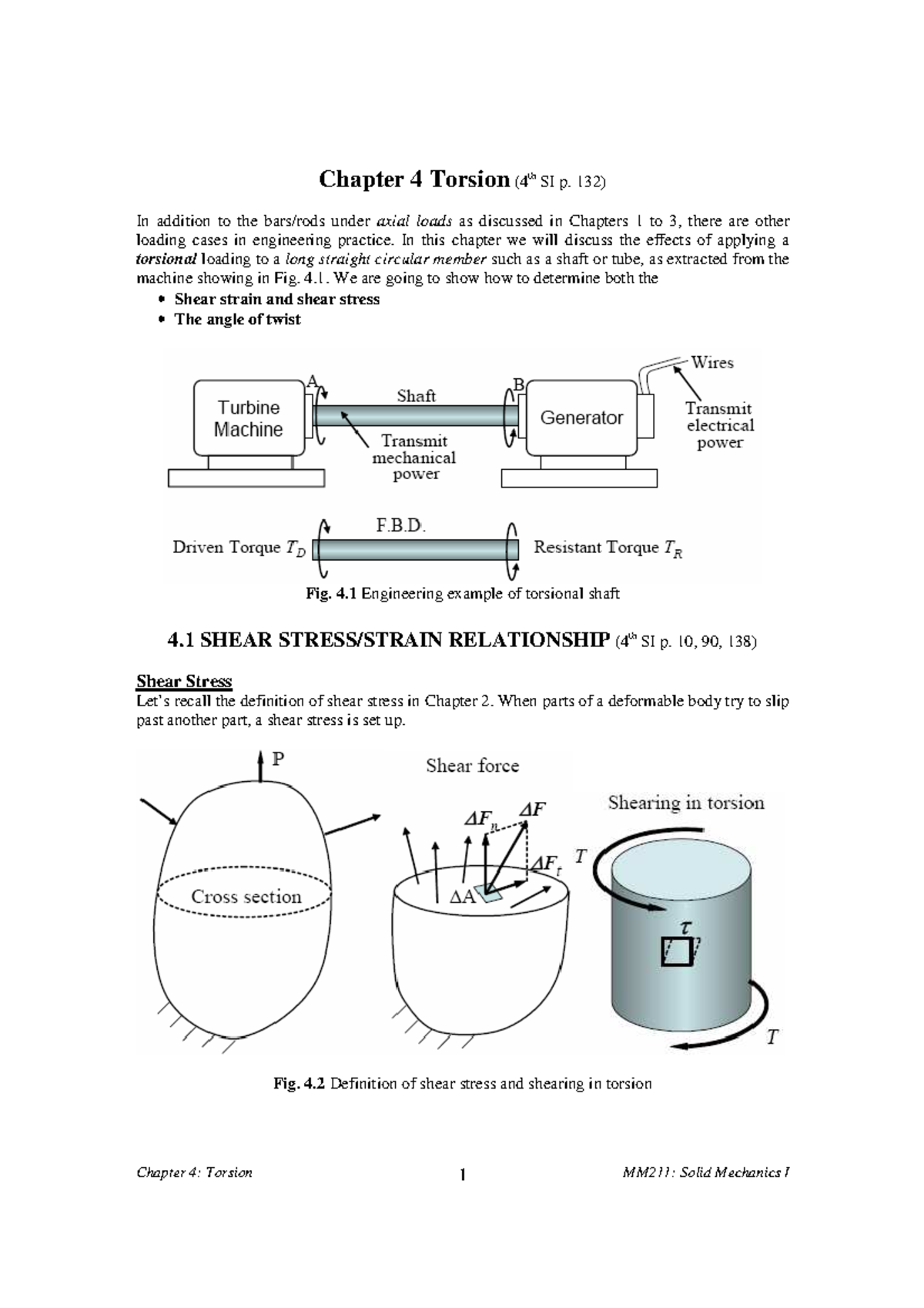 Chapter 4 - Torsion - Very Helpful - Chapter 4: Torsion MM211: Solid ...