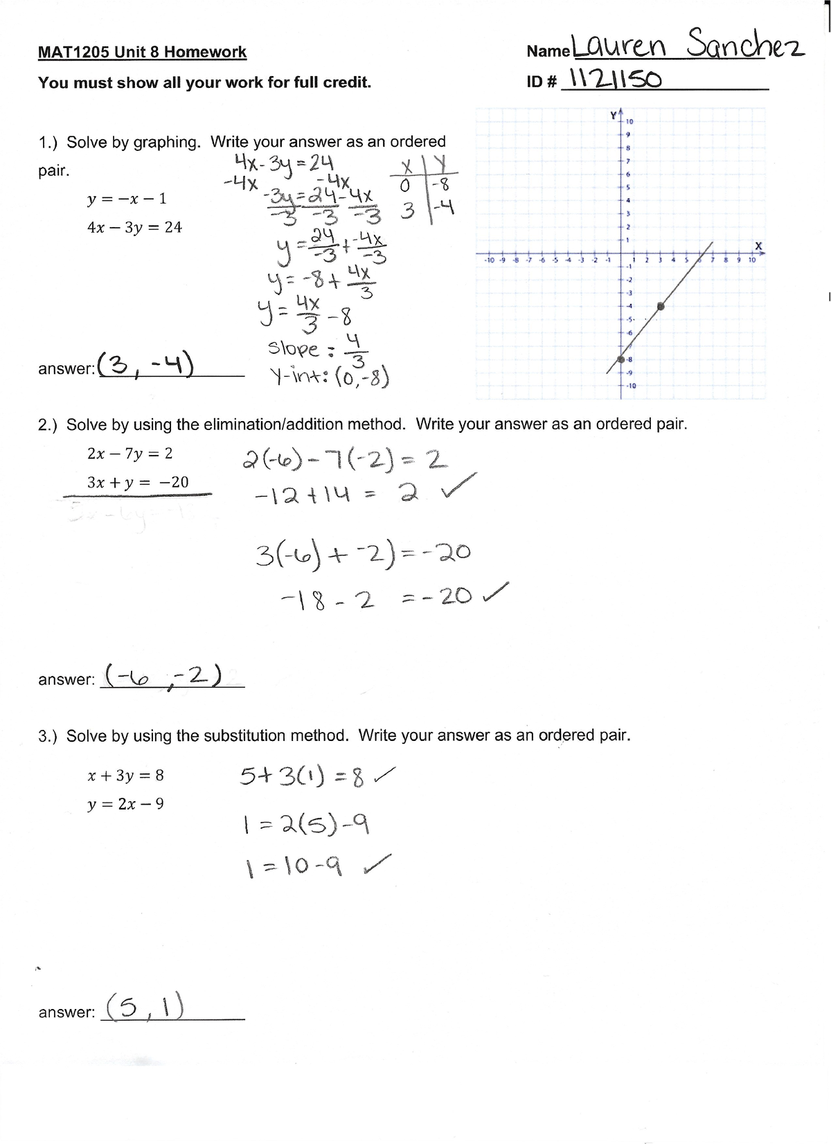 math 1205 unit 8 homework