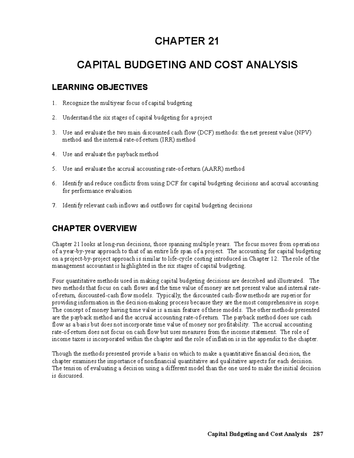 Test bank Accounting Management 11e Chapter 21 Capital Budgeting AND ...