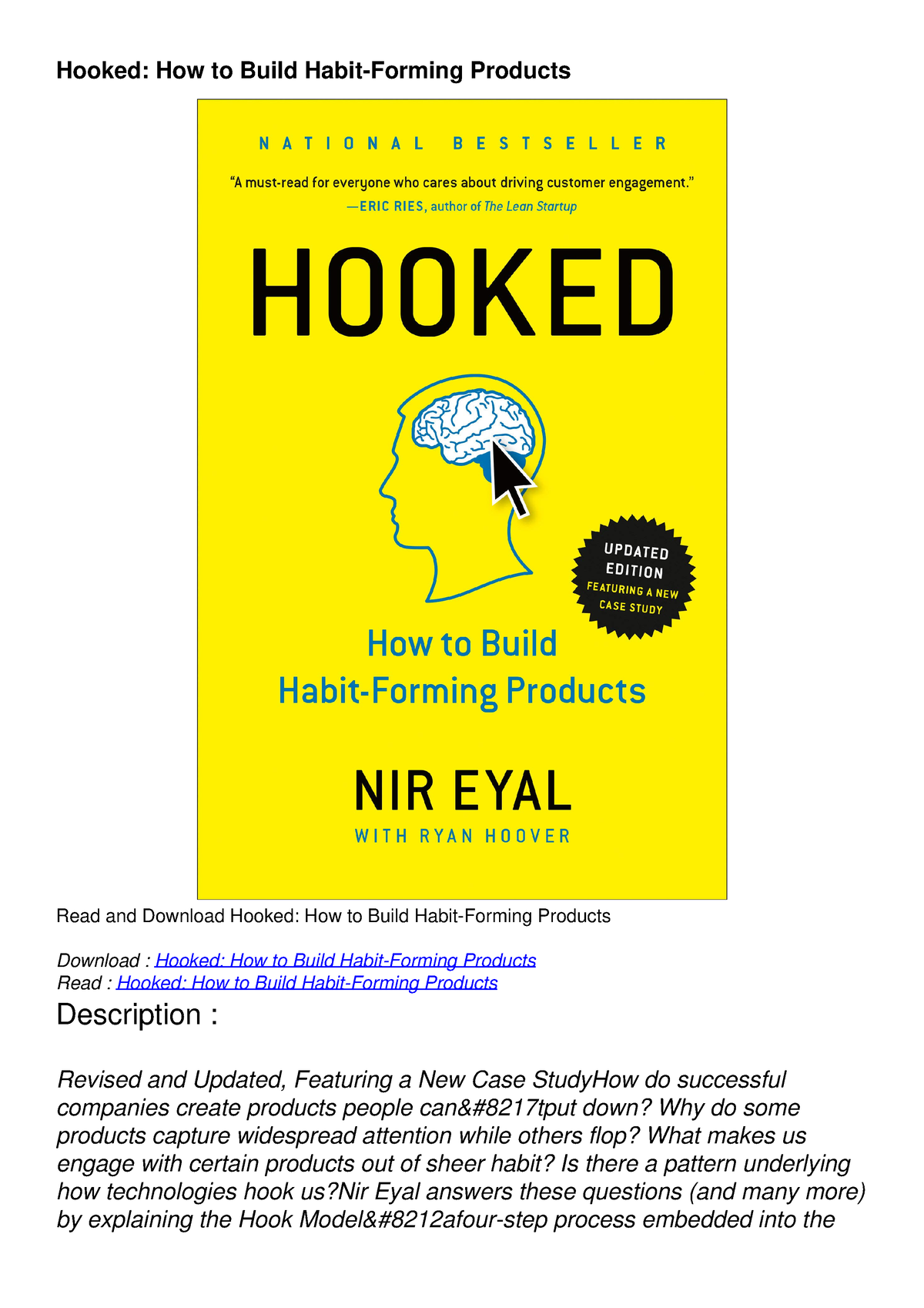 Download Book [PDF] Hooked: How To Build Habit-Forming Products ...