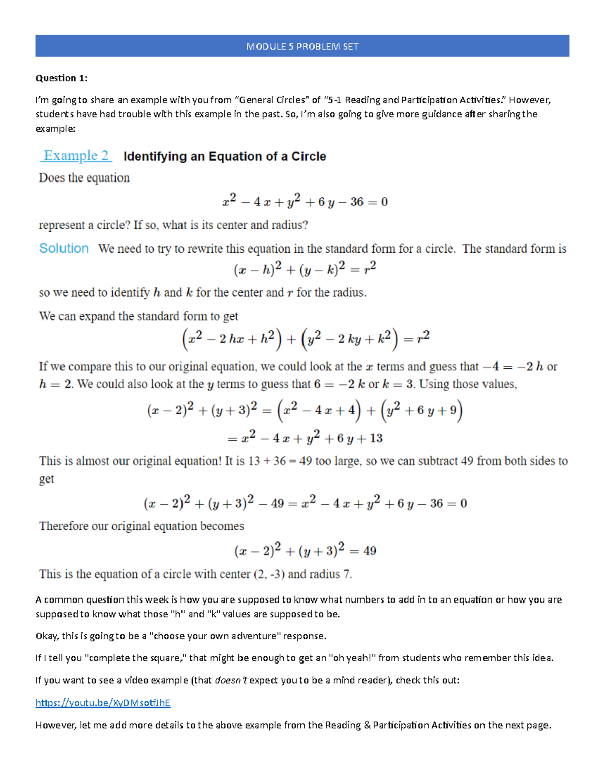 Module Five Problem Set Guide - Question 1: I’m going to share an ...