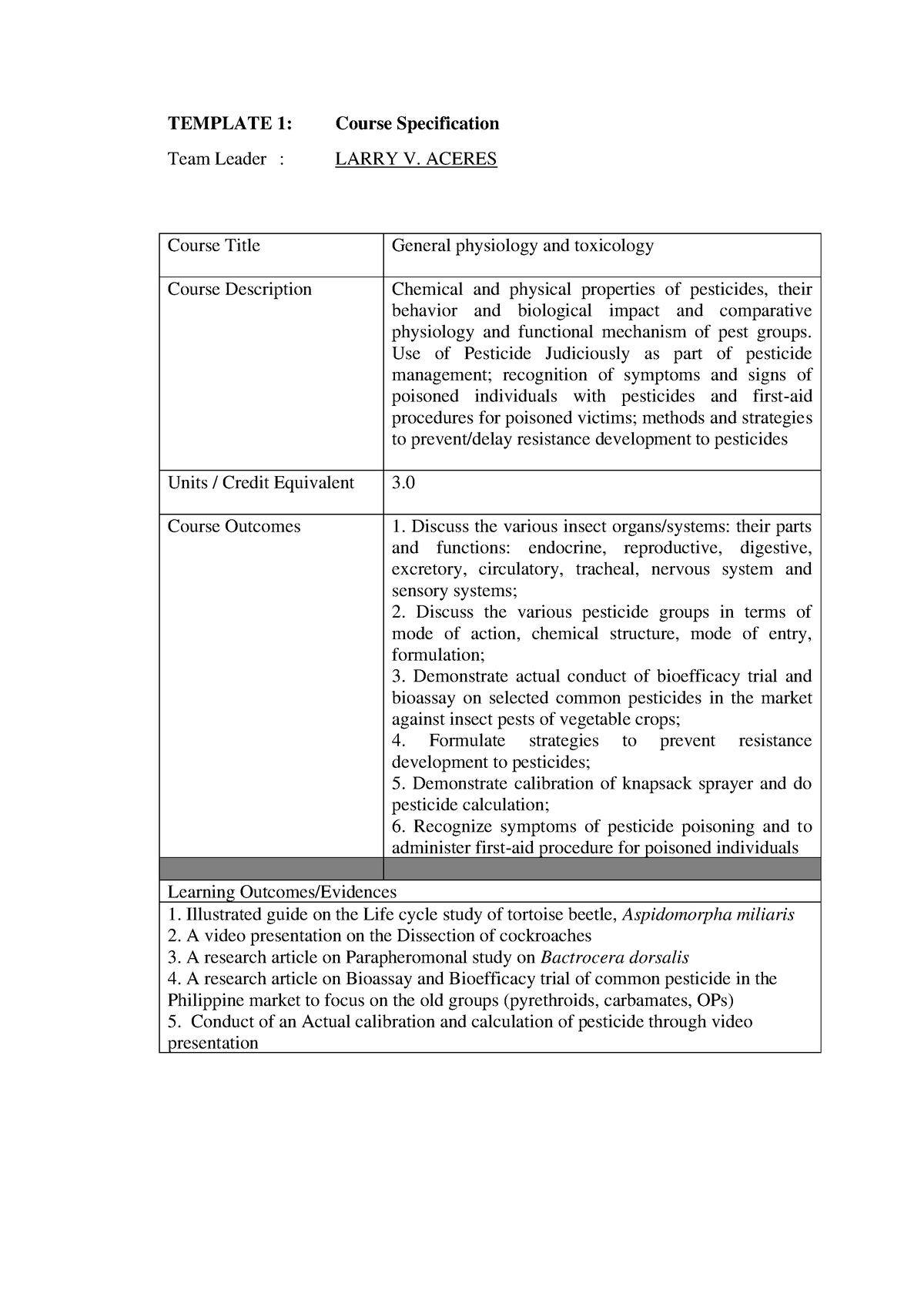 Module 1. Lesson 2 - Toxic And Physiology Lecture Notes Course Pack 1 ...