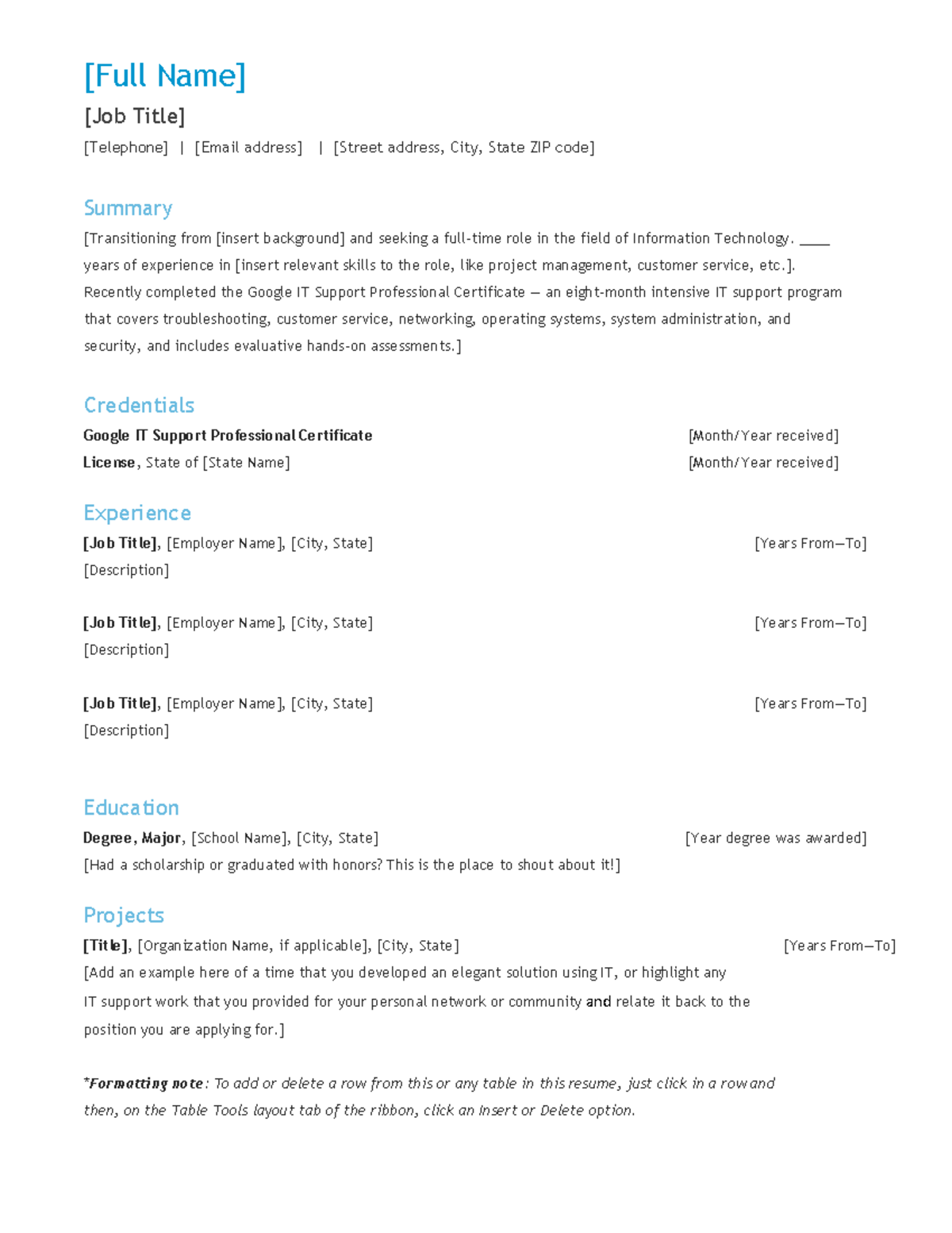 Resume Example#3 - [Full Name] [Job Title] [Telephone] | [Email address ...