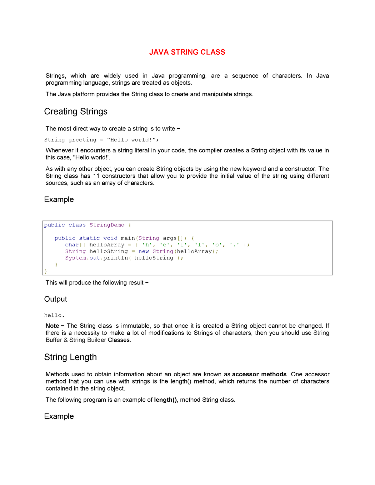 java-introduction-to-string-core-java-string-class-comparing-strings