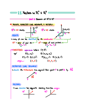 Unit 1 Lecture Notes - Math 1229A/B Unit 1: Vectors (text reference ...