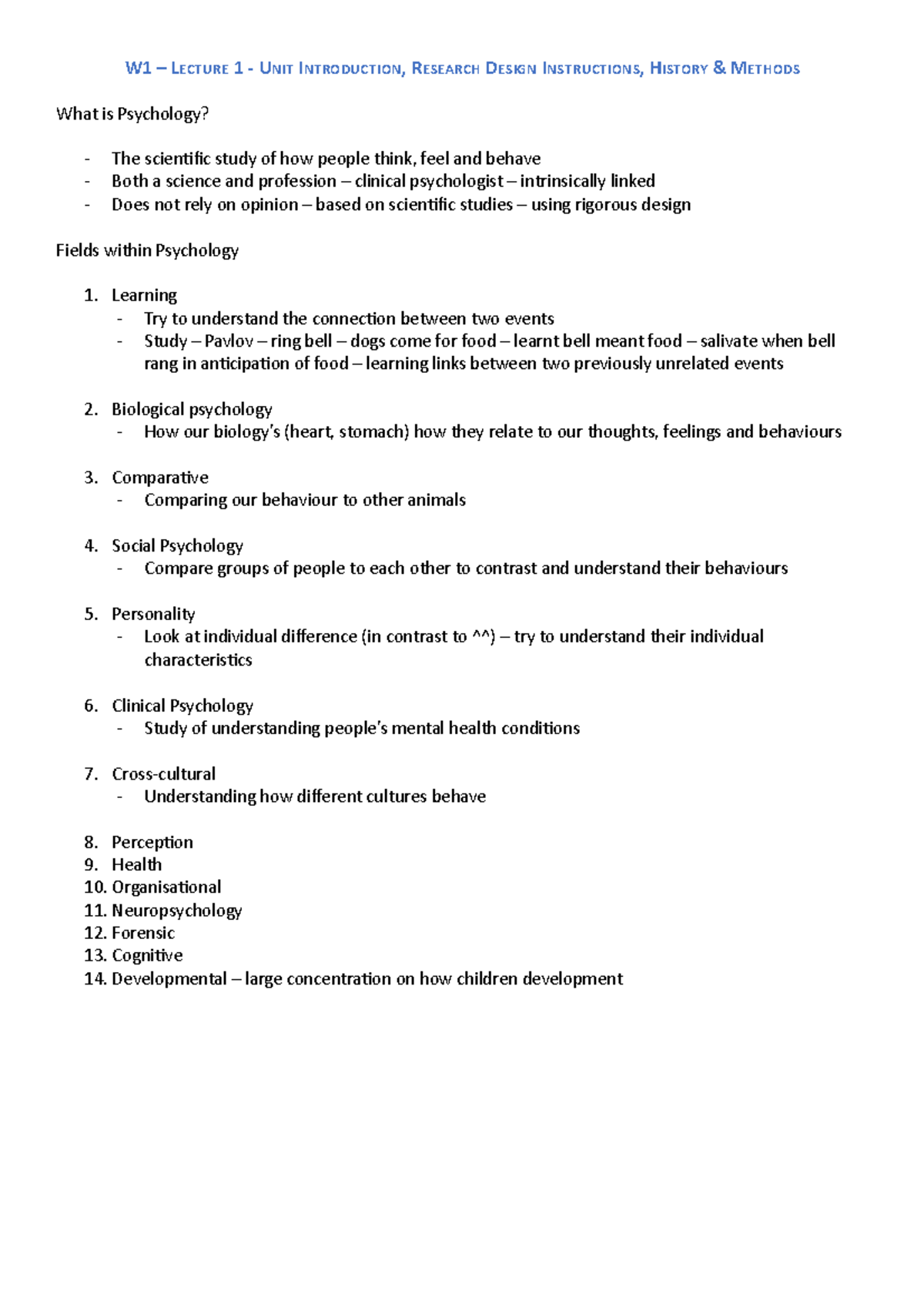 1. Intro, History and Methods - W1 – LECTURE 1 - UNIT INTRODUCTION ...