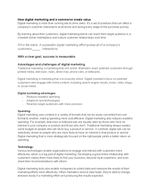 Course 1 Week 3 - E-commerce and digital marketing - The value of ...