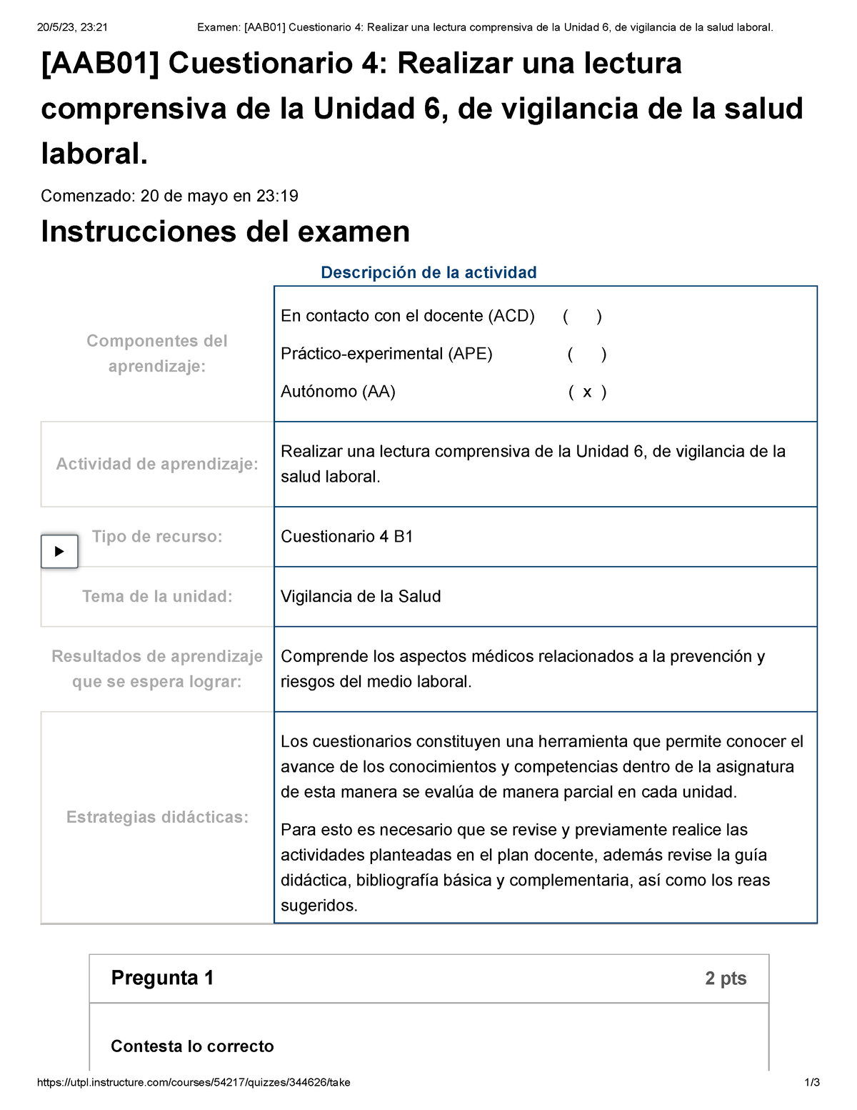 Examen [AAB01] Cuestionario 4 Realizar Una Lectura Comprensiva De La ...