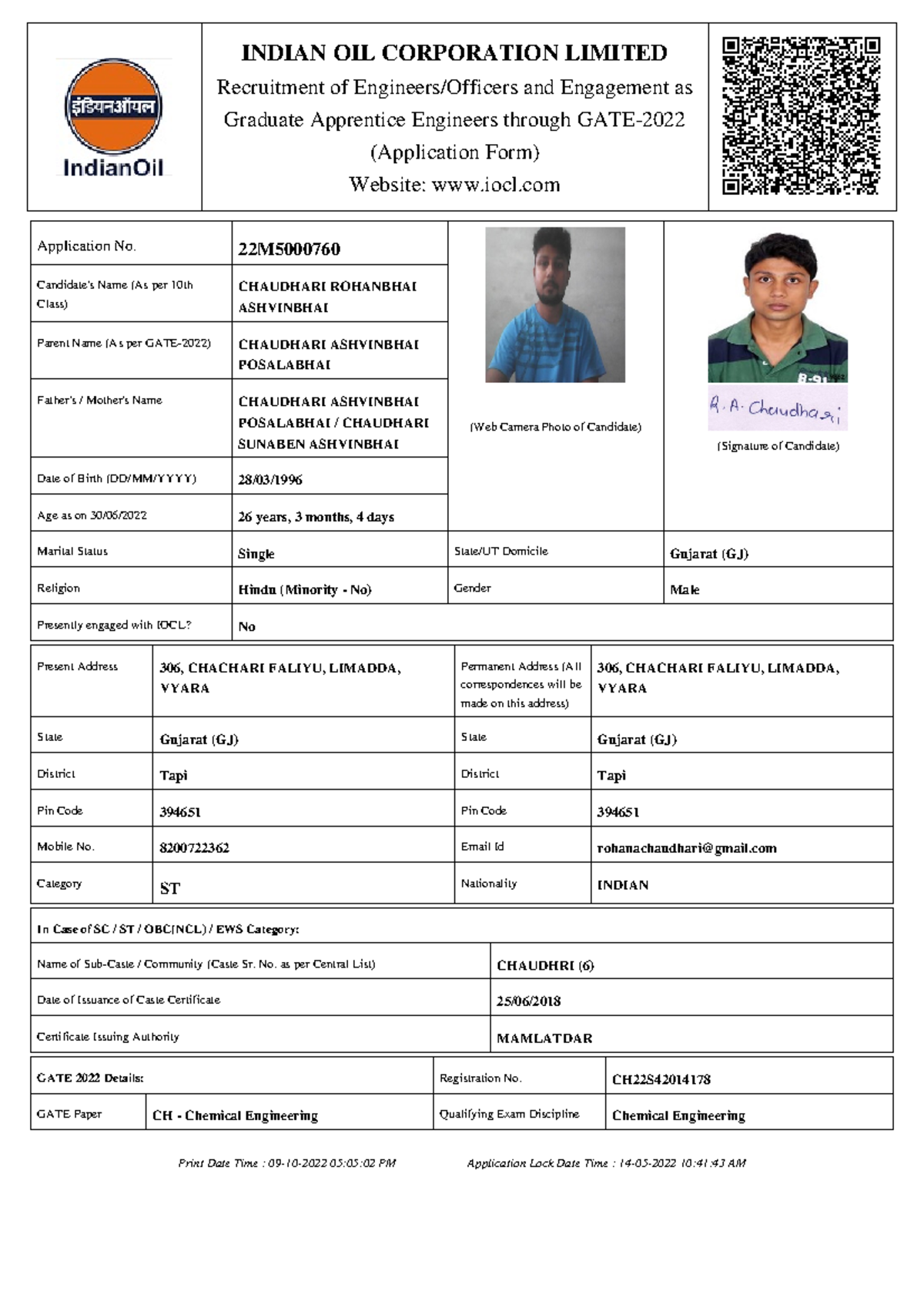 APP FORM 22M5000760 8053286 - Application No. 22M (Web Camera Photo of ...