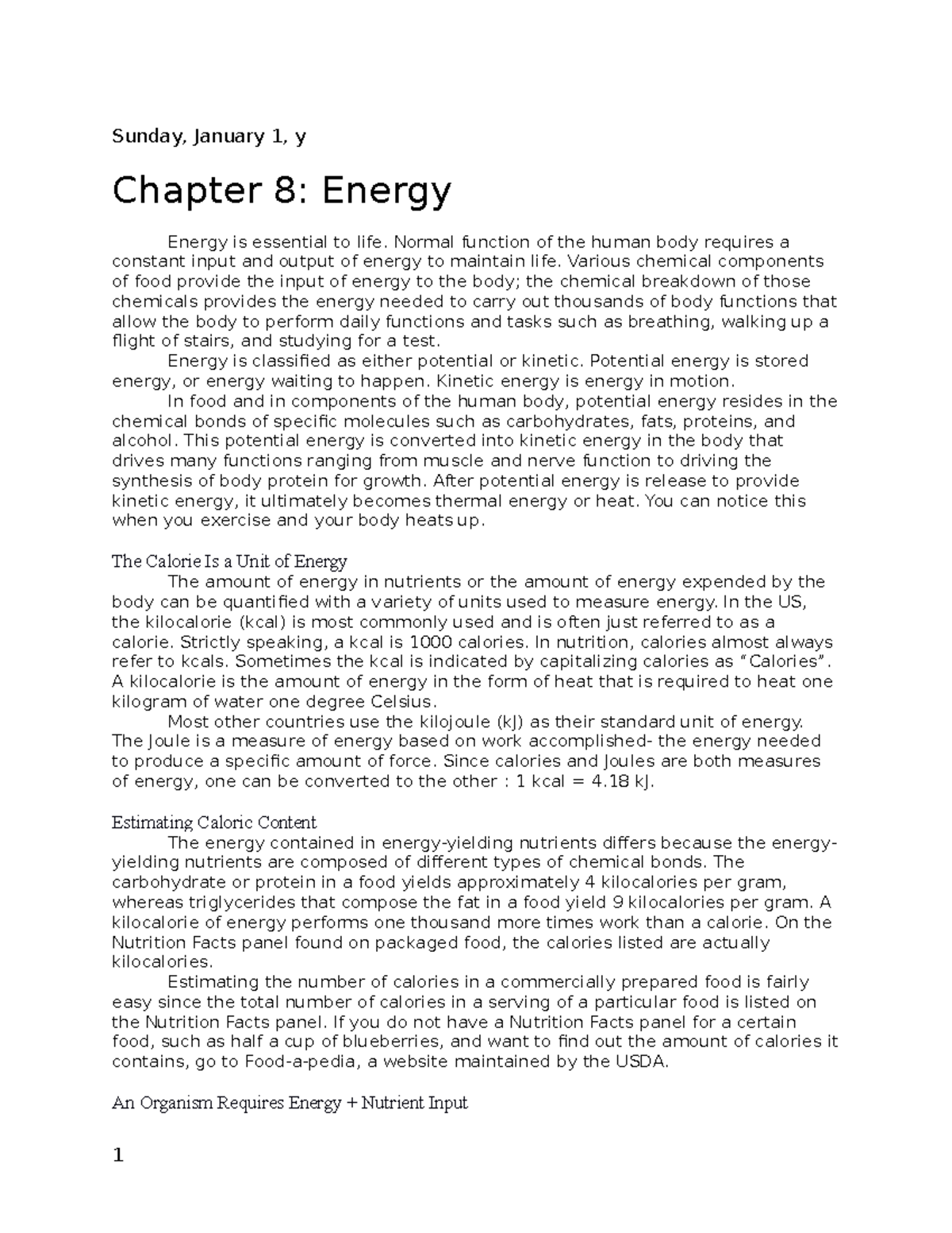 Chapter 8 Notes, Review, Study Guide - Sunday, January 1, y Chapter 8 ...