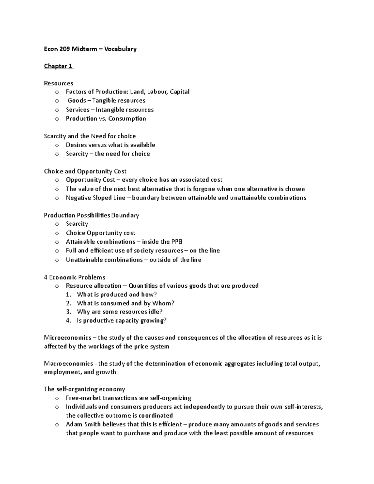 Midterm 1 26 February 2020, questions and answers - Econ 209 Midterm ...