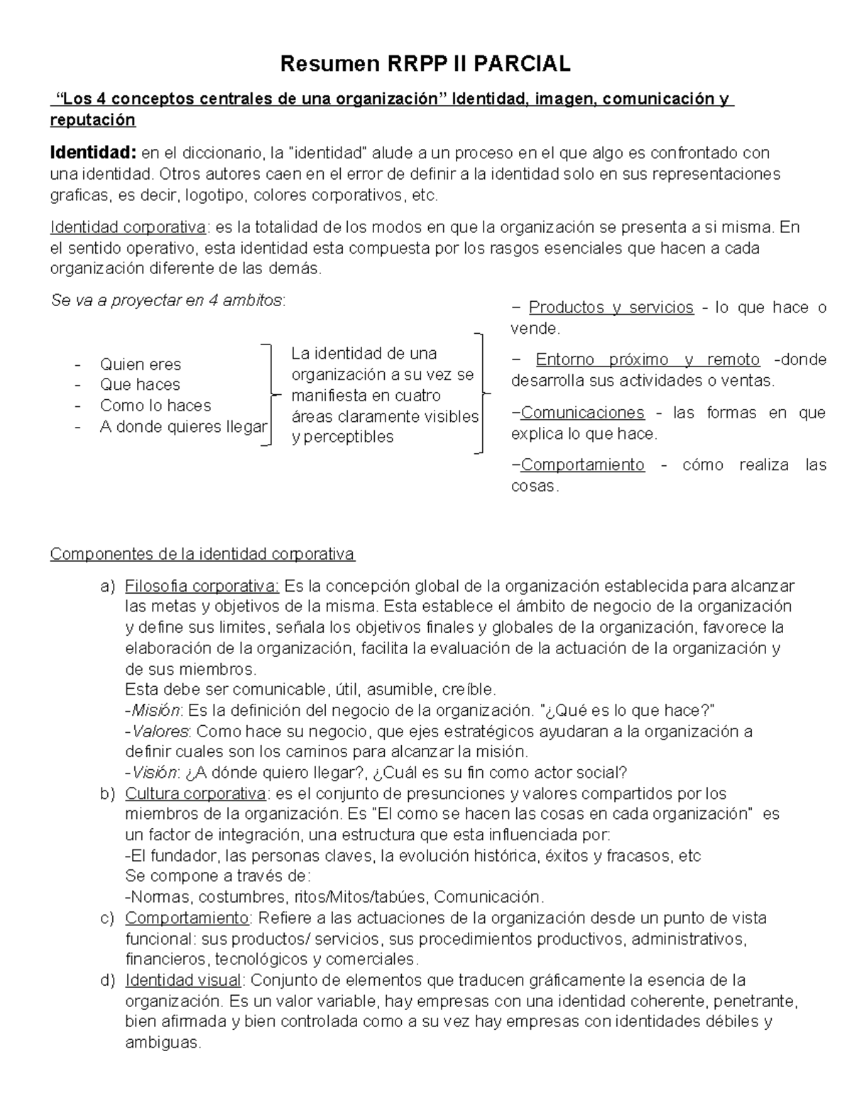 Resumen RRPP II Parcial - Resumen RRPP II PARCIAL “Los 4 conceptos ...