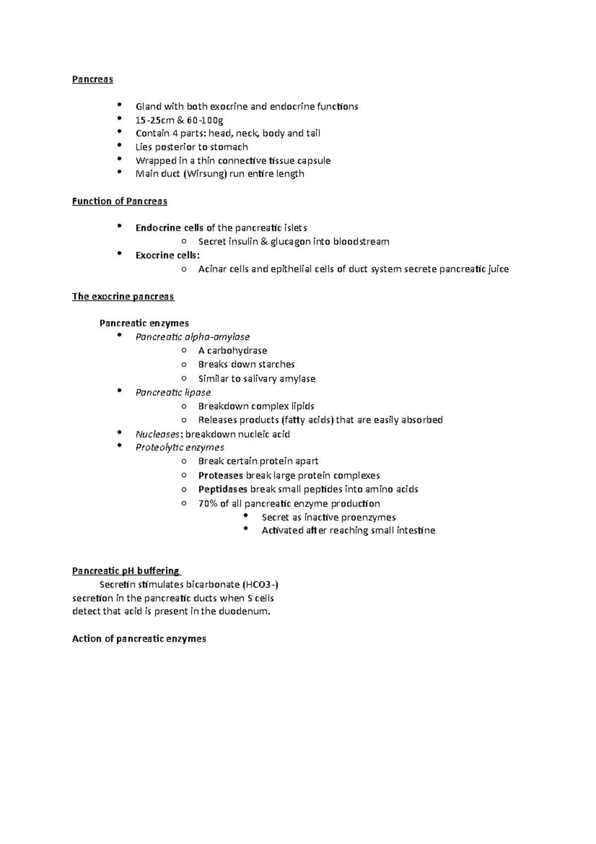 Pancreas lecture note - Pancreas Gland with both exocrine and endocrine ...