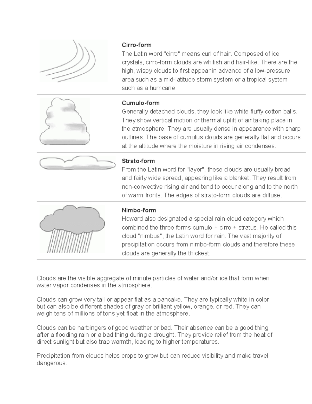 Cloud Cirroform The Latin word "cirro" means curl of hair. Composed