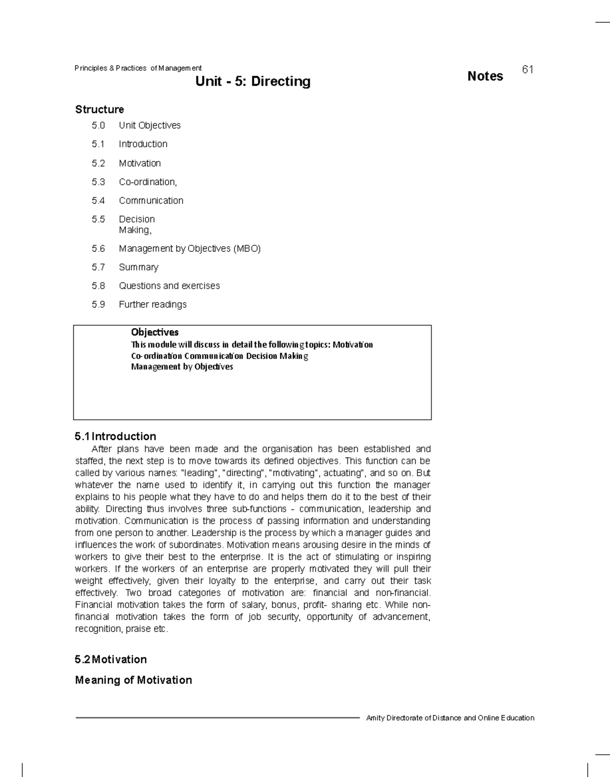 Principle & Practices of Management 1-converted - Amity Directorate of ...