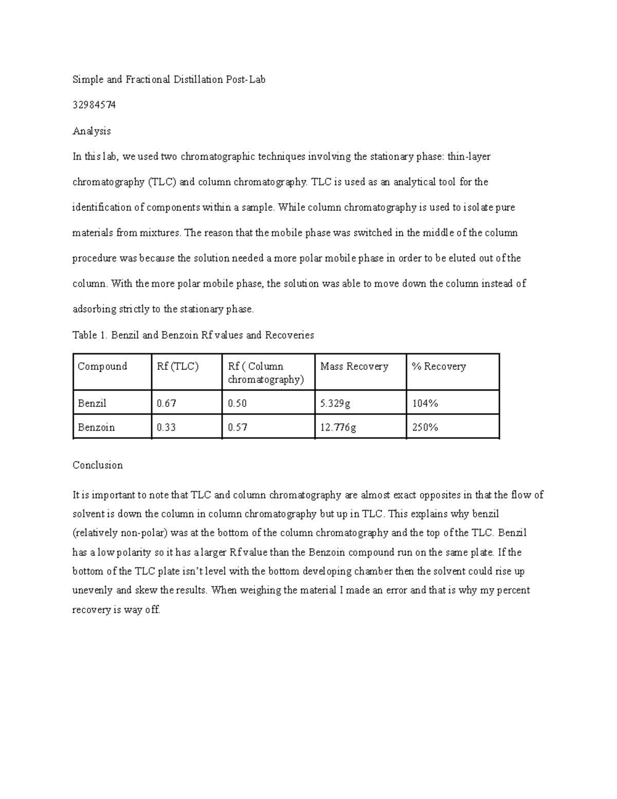 TLC and Column Chromatography PostLab Deprecated API usage The SVG