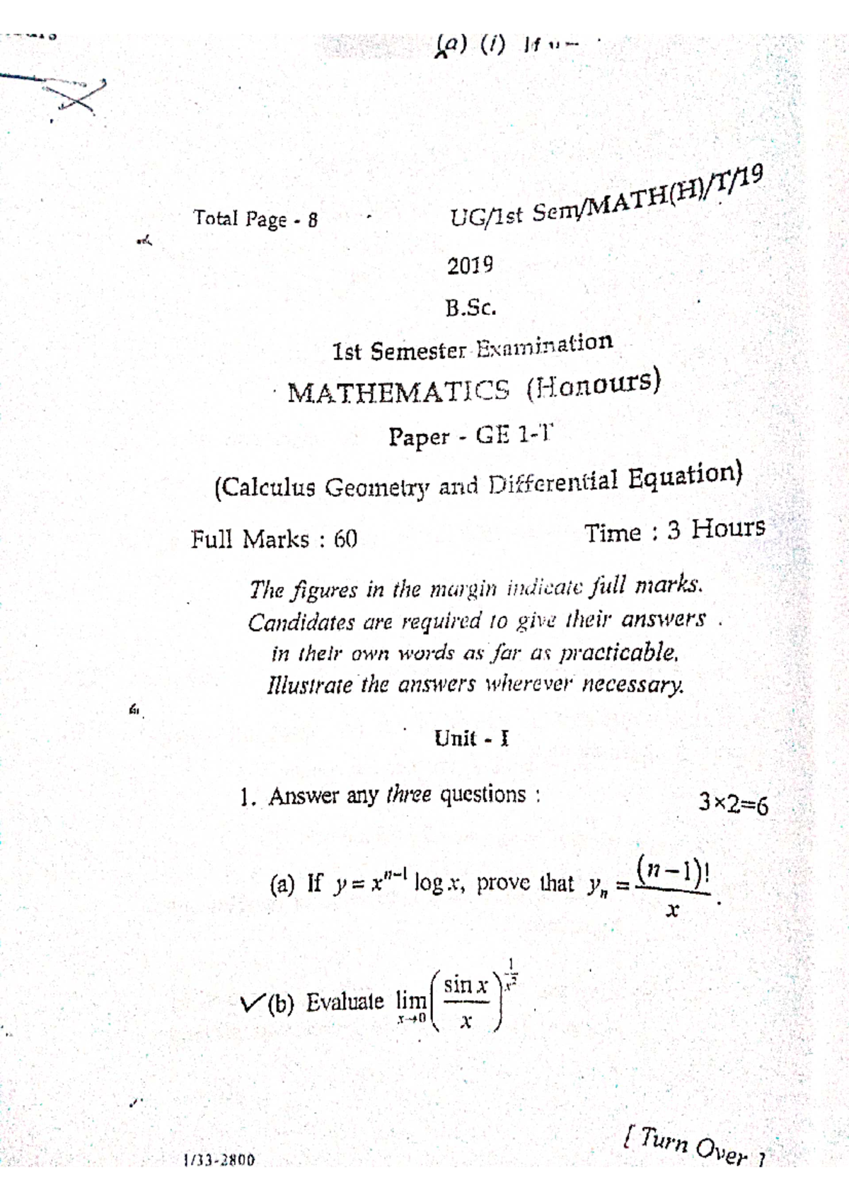 Mathematics 2019 - Computer Science - Studocu