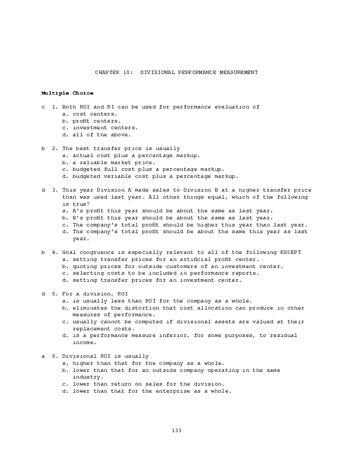 Exam 2015, questions and answers Management Accounting StuDocu