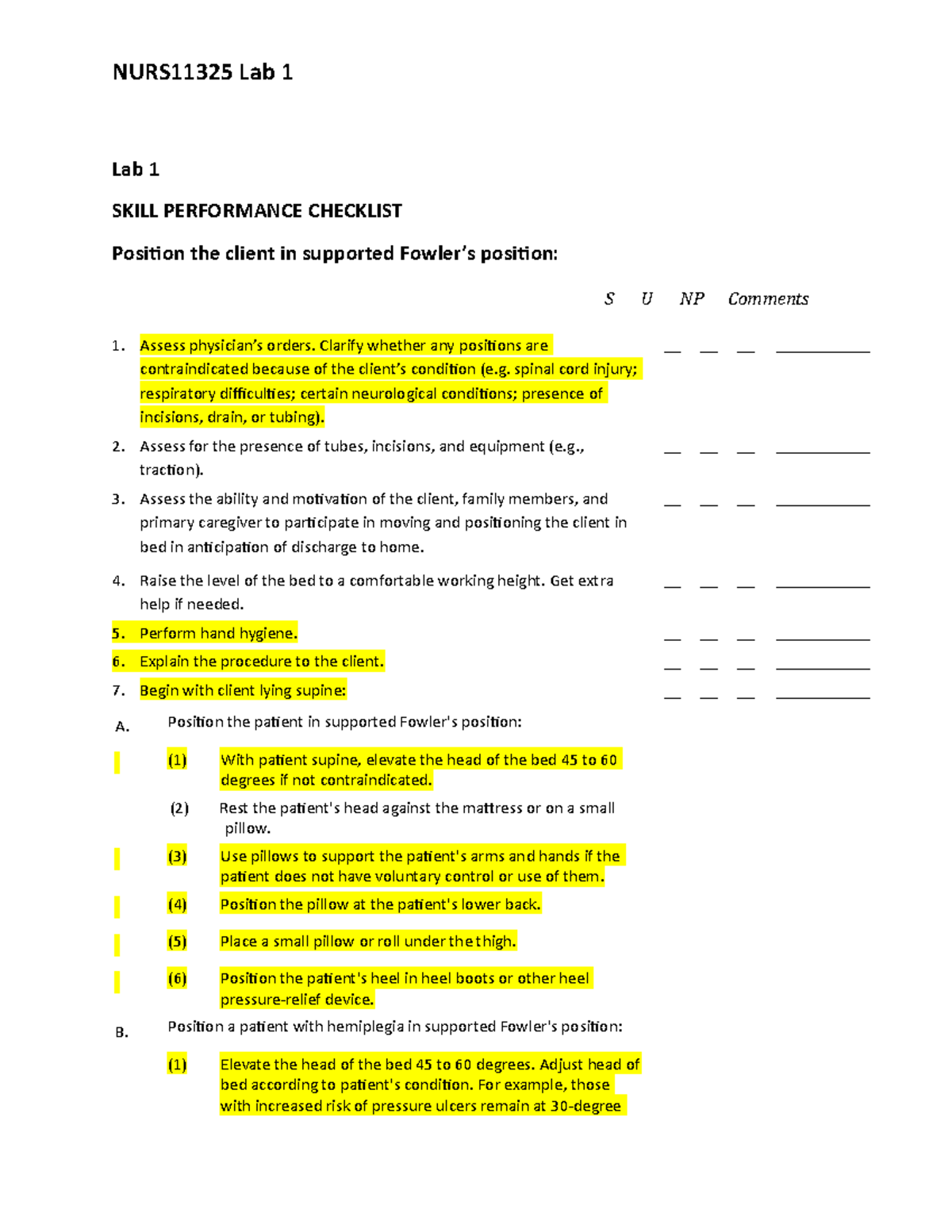 Fowler's position - Useful checklist notes to help students in this ...