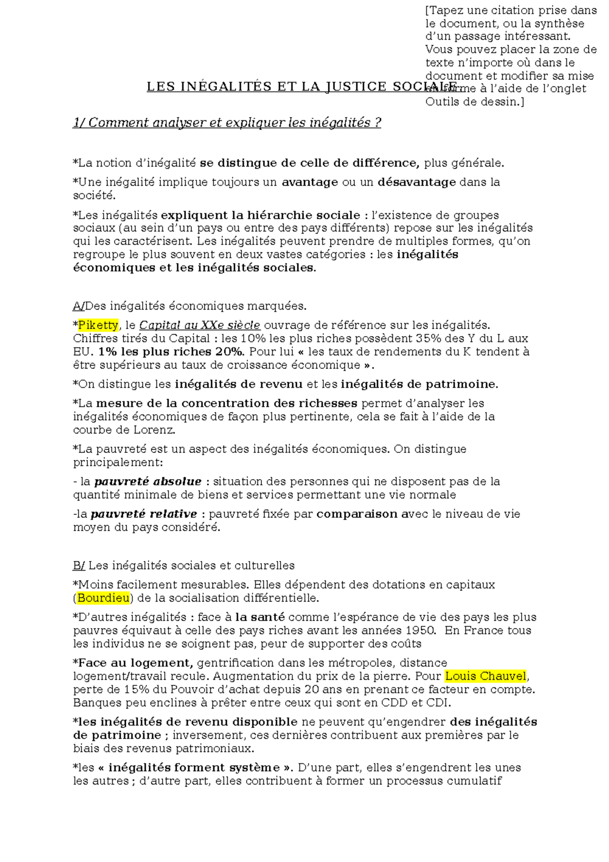 Les Inegalites Et La Justice Sociale Les Inegalites Et La Justice Sociale 1 Comment Analyser Studocu