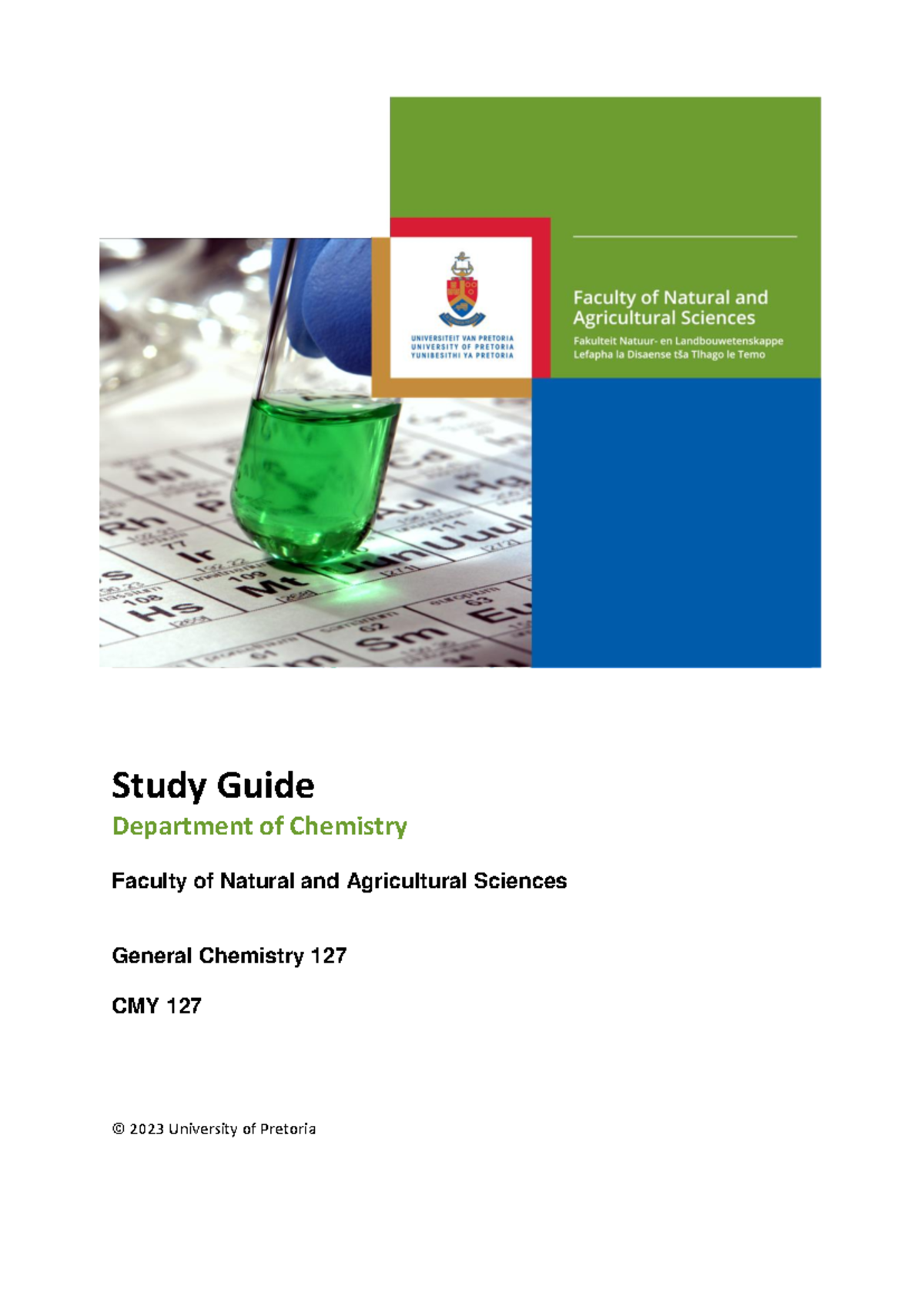 2023 CMY 127 Study Guide (V4 New Template) - Study Guide Department of ...