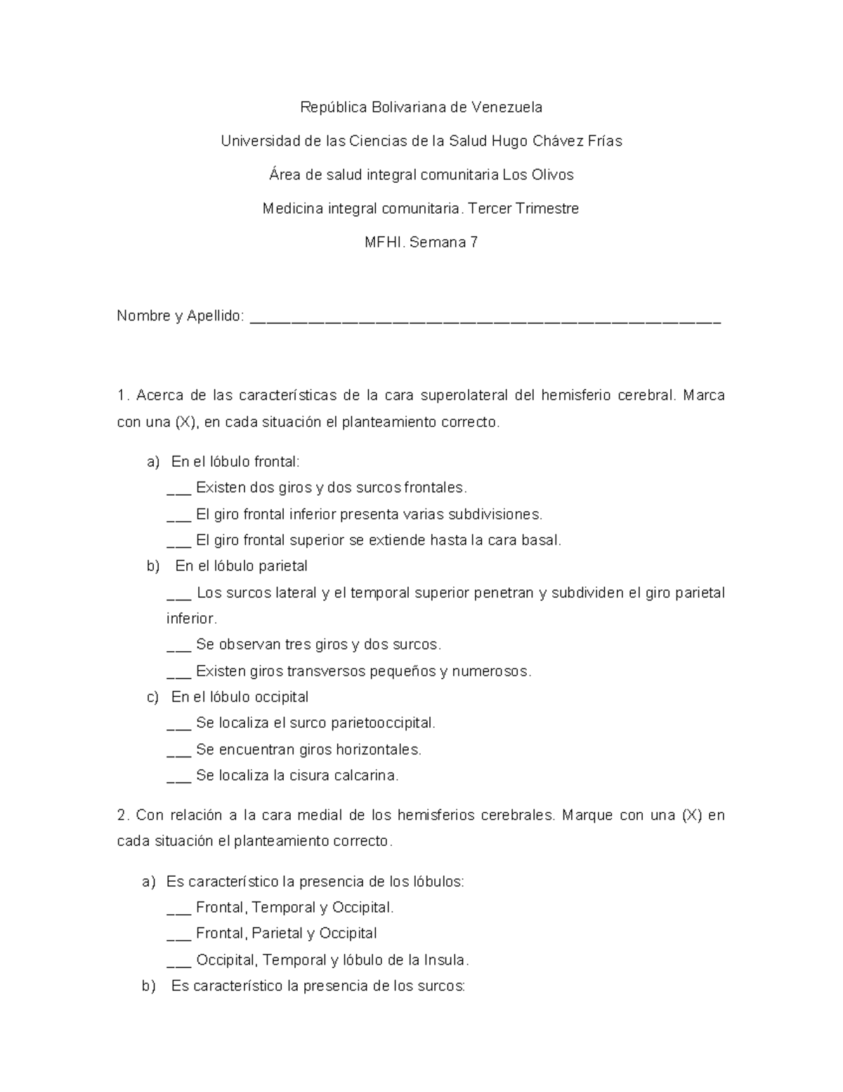 Examen Semana 7. MFHI - República Bolivariana de Venezuela Universidad ...