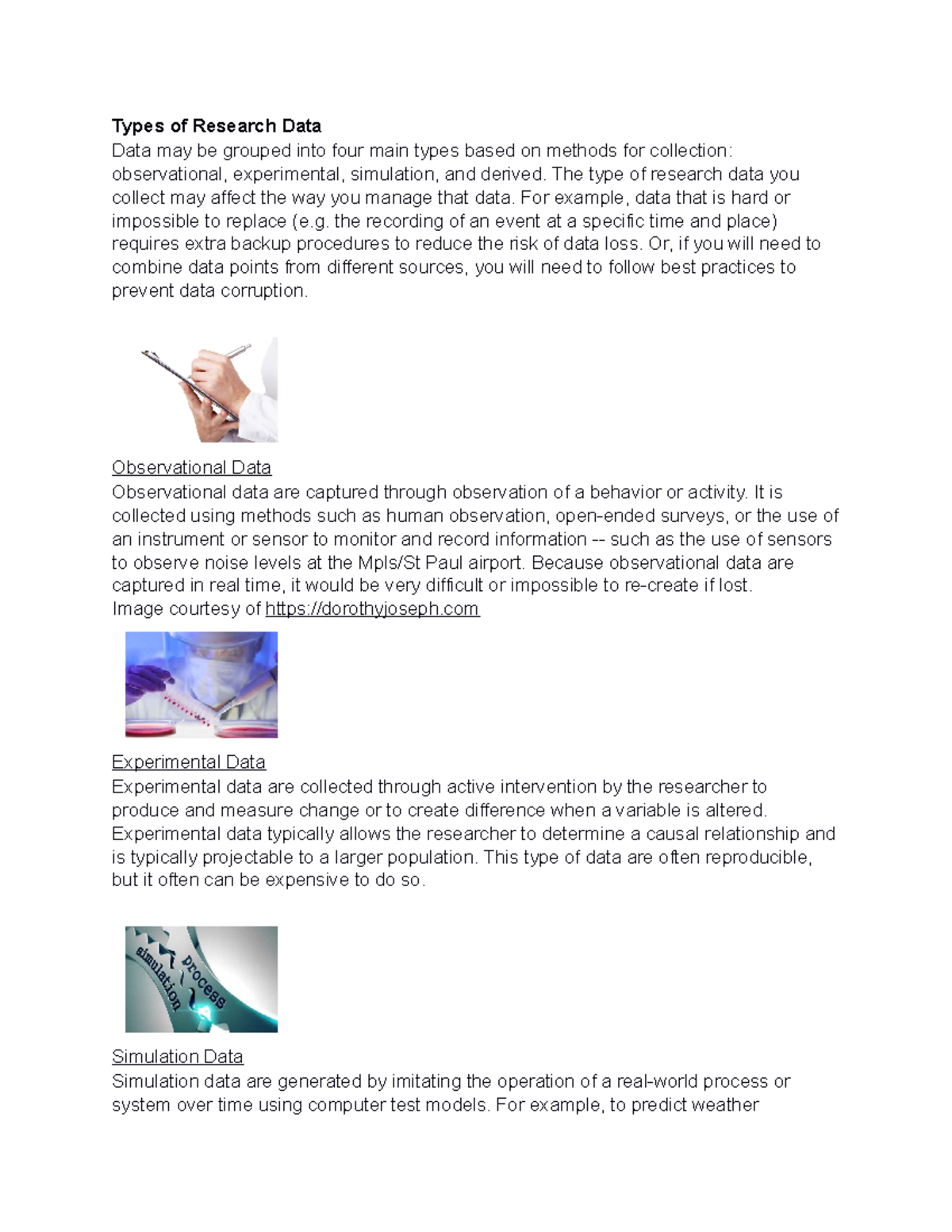 Types of Research Data - Types of Research Data Data may be grouped ...