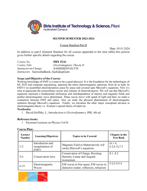 ECON F211 POE Handout - SECOND SEMESTER 2023- Course Handout Part II ...