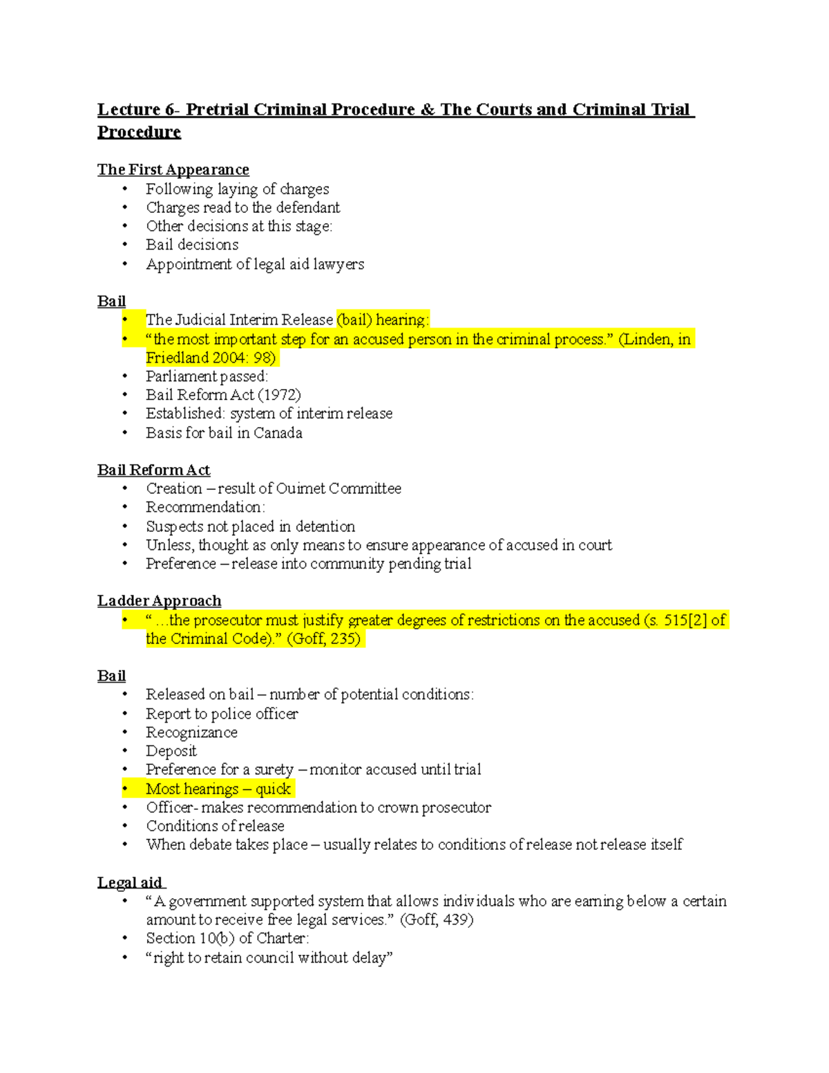 Lecture 6- Pretrial Criminal Procedure & The Courts & Criminal Trial ...