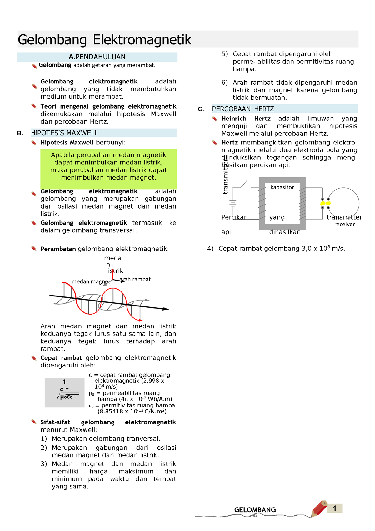 Gelombang Elektromagnetik Fisika Gelombang 1 Gelombang Adalah Getaran