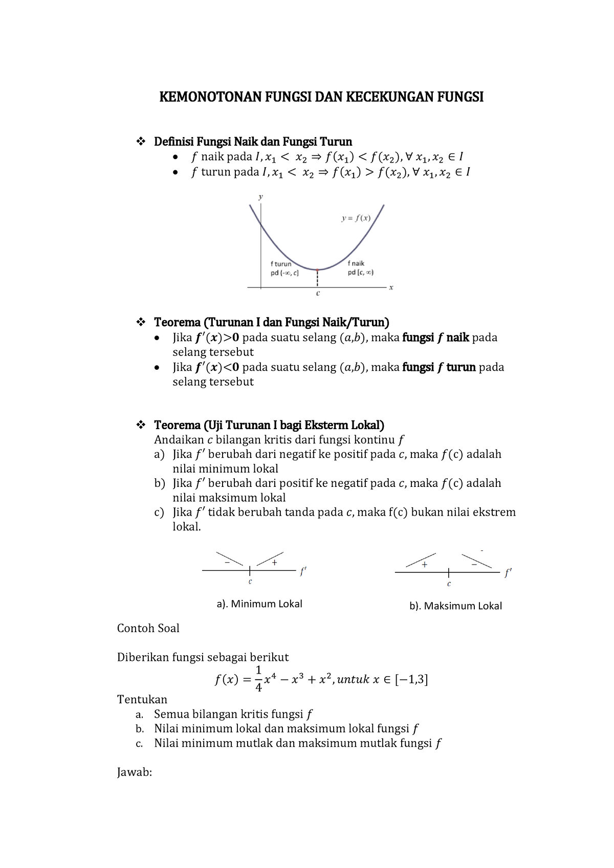 R.5 Kemonotonan Fungsi DAN Kecekungan Fungsi - KEMONOTONAN FUNGSI DAN ...