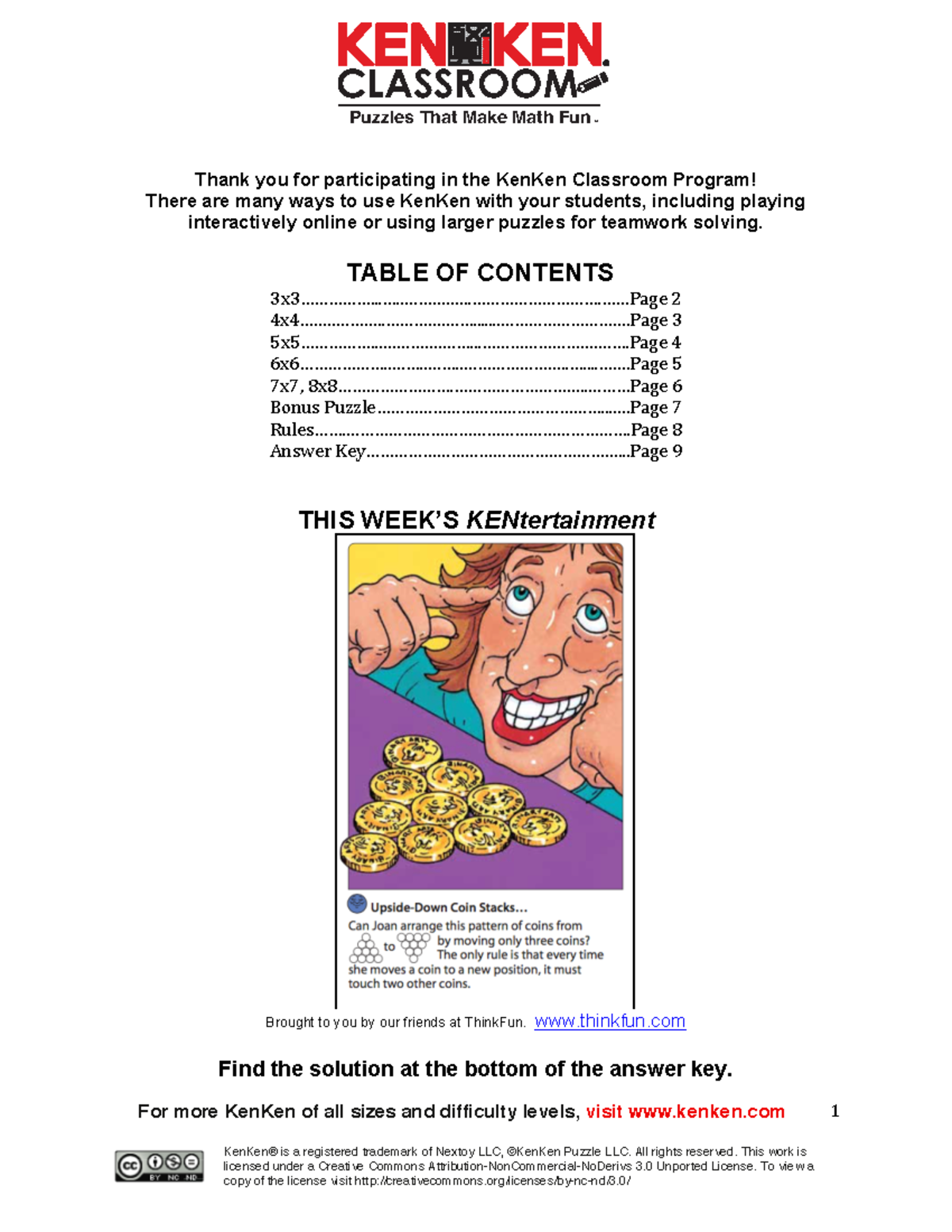 Ken Ken sample - Ken ken - For more KenKen of all sizes and difficulty