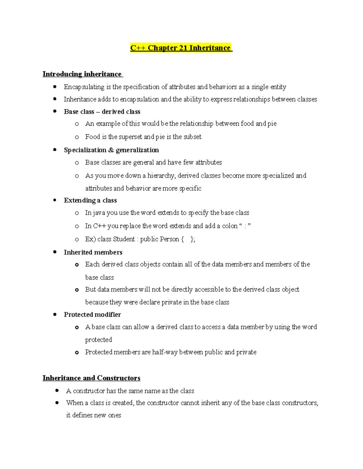 Chapter 21 Inheritance - Studocu