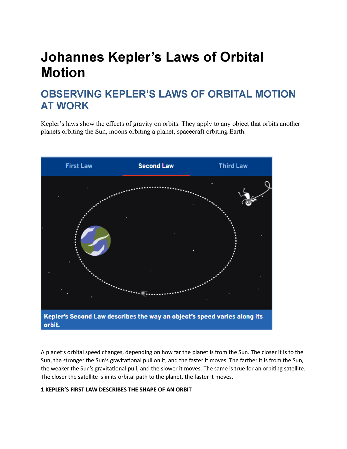 Keplers Three Lawsof Planetary Motion Johannes Keplers Laws Of Orbital Motion Observing 0375